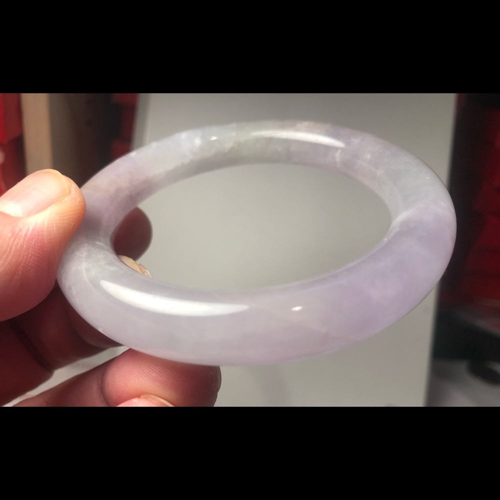 Genuine Burmese Lavender Jadeite Jade Bracelet Bangle 59mm 老坑A货翡翠手镯紫罗兰缅甸玉石紫罗兰玉镯女